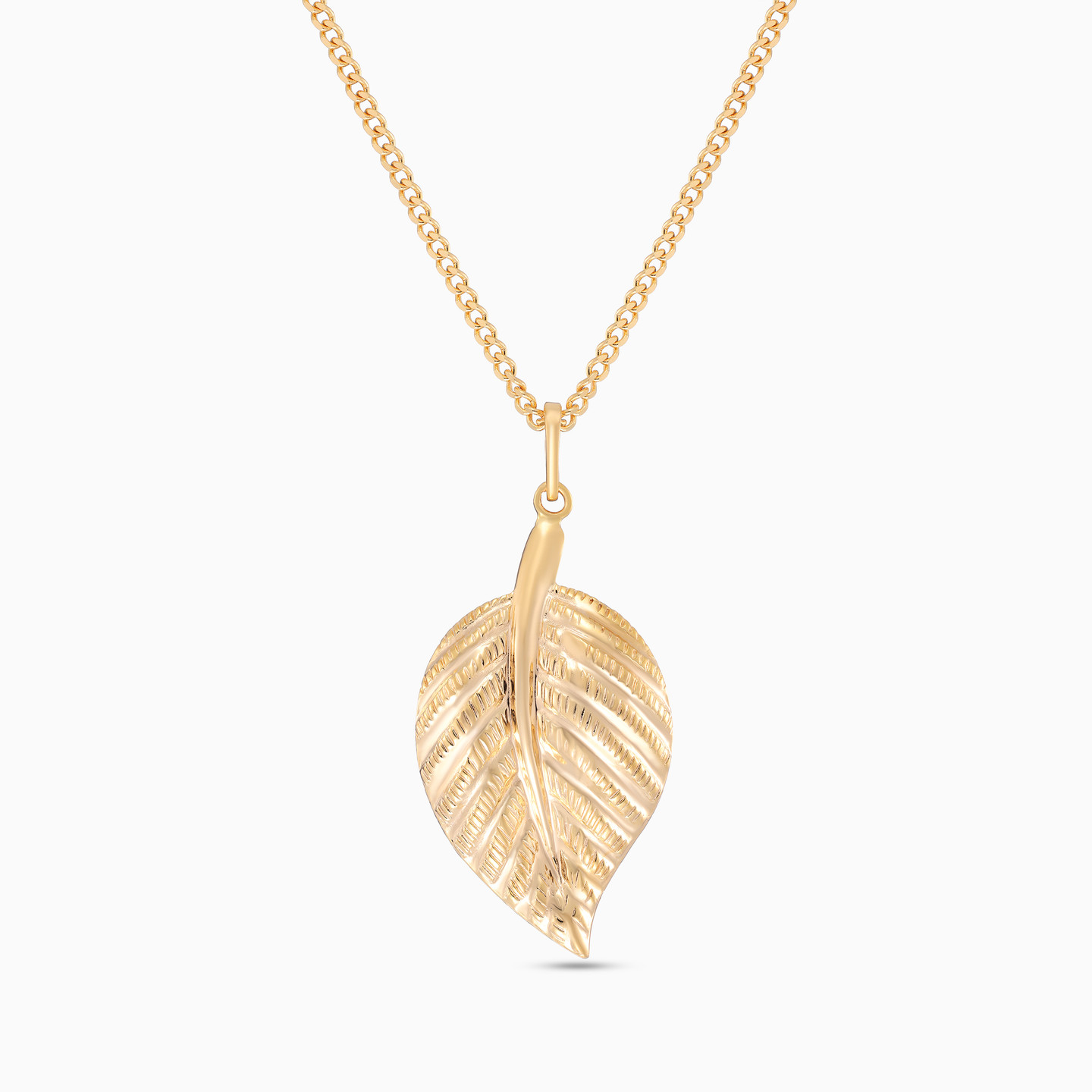 Leaf Necklace in 21K Gold | L'azurde KSA